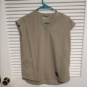 Figs Women's Tan V-Neck Blouse